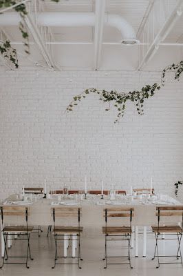 Minimal Climbing Ivy Studio Dinner Party Design Dinner Party Design, Small Event Space, Climbing Ivy, Spring Brunch, Creative Business Owner, White Space, Party Design, Event Space, Business Owners