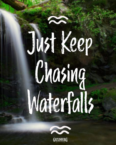 Just Keep Chasing Waterfalls. Chasing Waterfalls Quotes, Vacations Quotes, Album Quotes, Short Nature Quotes, Chasing Quotes, Catchy Quotes, Good Memories Quotes, Waterfall Quotes, One Word Caption