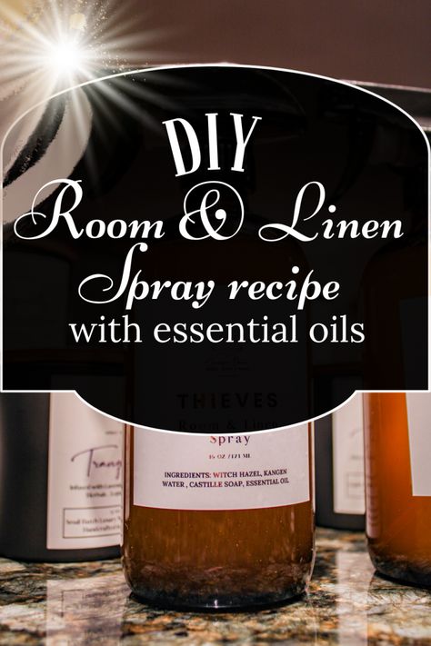 DIY Room & Linen Spray Made With Essential Oils Linen Spray Recipe, Linen Spray Essential Oils, Castile Soap Recipes, Diy Linen Spray, Essential Oils Recipes, Room Spray Recipe, Room And Linen Spray, Diy Room Spray, Room Linen Spray