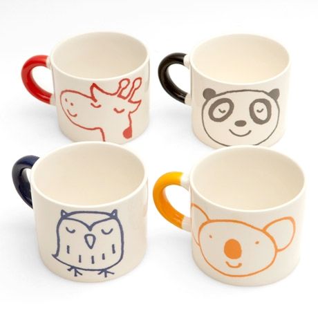 Diy Keramik, Sharpie Crafts, Sharpie Mug, Paint Your Own Pottery, Diy Mugs, Tassen Design, Keramik Design, Kids Cups, Animal Mugs