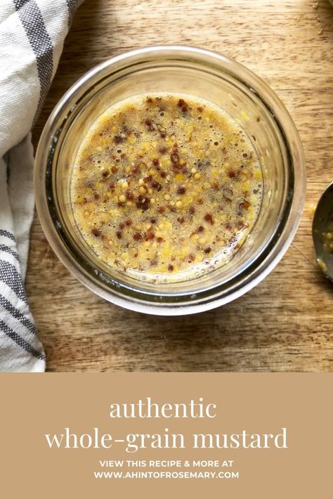 Whole Grain Mustard Dressing, Mustard Seed Dressing, Whole Grain Mustard Recipe, Whole Grain Mustard Sauce, Whole Grain Mustard, Homemade Mustard, Black Mustard Seeds, Yellow Mustard Seeds, Mustard Recipe