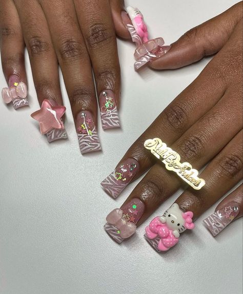 Duckies Nails, Flare Acrylic Nails, Types Of Nails Shapes, Xl Nails, Mauve Nails, Duck Nails, Diy Acrylic Nails, Hello Kitty Nails, Really Cute Nails