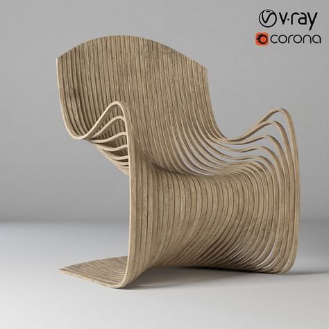 Parametric chair Parametric Chair Design, Parametric Chair, Parametric Design, Velvet Chair, Chair Design, Furniture Design, Architecture, Wood, Furniture