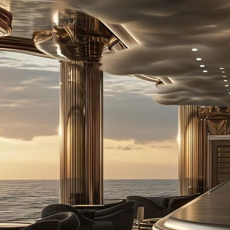 Ocean Liner Stories on Instagram: "Drinks before dinner with Louis and V at Le Vertige bar on sun Deck. SS Regentia #aiinteriors #ai #interiors #oceanliner #ssregentia #monsieurn" Cruise Ship Interior Design, Ship Interior Design, Cruise Ship Rooms Luxury, Cruise Interior, Cruise Ship Interior, Star Wars Interior Ship, Luxury Cruise Ship Interior, Instagram Drinks, Sunken Cruise Ship