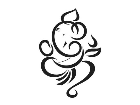 Ganesha Outline Simple, Lord Ganesha Line Art, Ganesha Line Drawing, Vinayagar Logo, Ganapati Illustration, Ganesh Logo Design, Ganpati Logo, Ganesh Symbol, Ganesh Logo