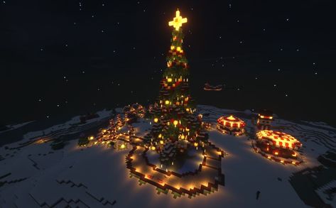 Minecraft Christmas Tree, Minecraft W, Minecraft Cottage, Cool Minecraft Creations, Minecraft Christmas, Christmas World, Cute Minecraft Houses, Minecraft Plans, Minecraft Construction