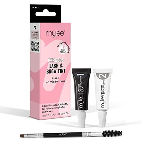 Deal of the day: Mylee Express Lash & Brow Kit – 2 in 1 No Mix Formula, Tint + Developer Gel + Double Sided Brush, Professional Eyelash & Eyebrow Dye Tinting, Long Lasting, Semi-Permanent, Fast & Easy (Black) Oil Free Cleanser, Lash And Brow Tint, Eyebrow Tint, Lashes And Brows, Brow Tint, Lash Tint, Gel Remover, Barrier Cream, Brow Kit