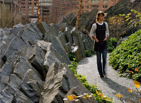 Teardrop Park, NYC Stair Art, Stone Park, Courtyard Landscaping, Outdoor Path, Urban Landscape Design, Rock Sculpture, Public Space Design, Permaculture Design, Chinese Garden