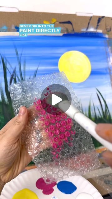 Bubble Wrap Crafts, Bubble Wrap Art, Simple Flower Drawing, Acrylic Flower Painting, Bubble Painting, Preschool Projects, Paint Flowers, Kids Bubbles, Acrylic Painting Tips