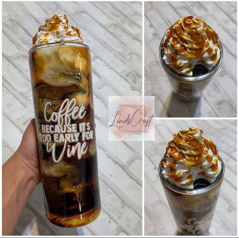 Tumblr Custom Cups, Coffee Epoxy Tumbler, Epoxy Glass Cups, Designer Tumbler Cups, Coffee Cup Tumbler Ideas, Resin Coffee Cups, Tumblr Cups Ideas, Custom Coffee Tumbler, Custom Cups Acrylic Tumblers