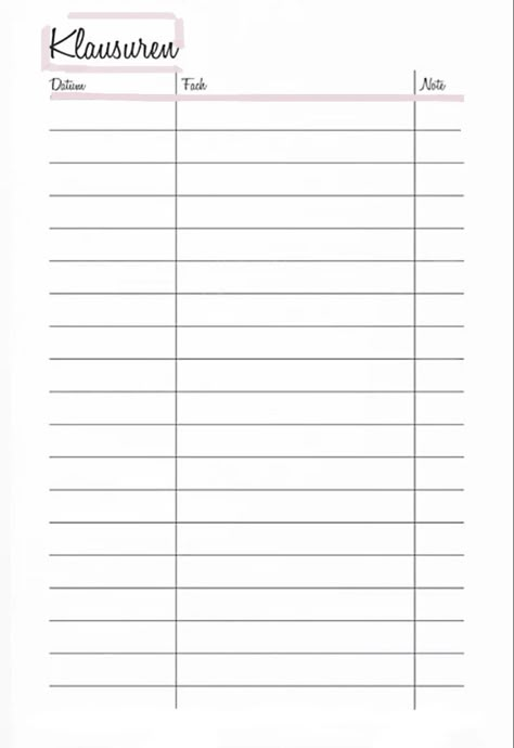 School Planers Ideas, Timetable Template, Test Plan, Study Planner Printable, Study Journal, School Planner, Notes Template, School Organization, Good Notes