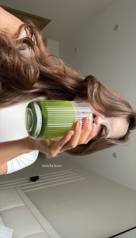 #matcha #matchalover #greentea #healthyliving #teatime #matchamoment #staycaffeinated Matcha Pictures, Book And Matcha Aesthetic, Matcha Girl Aesthetic, Drinking Matcha Aesthetic, Matcha Summer Aesthetic, Get My Life Together, K Beauty, Glow Up?, Tea Time