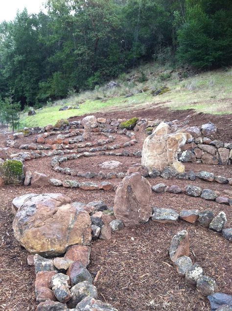 Creative Labyrinths Labrynth Garden Design Paths, Small Labyrinth Garden, Small Garden Labyrinth, Backyard Labyrinth Ideas, Labyrinth Landscape, Rock Labyrinth, Diy Labyrinth, Lavender Labyrinth, Meditation Labyrinth