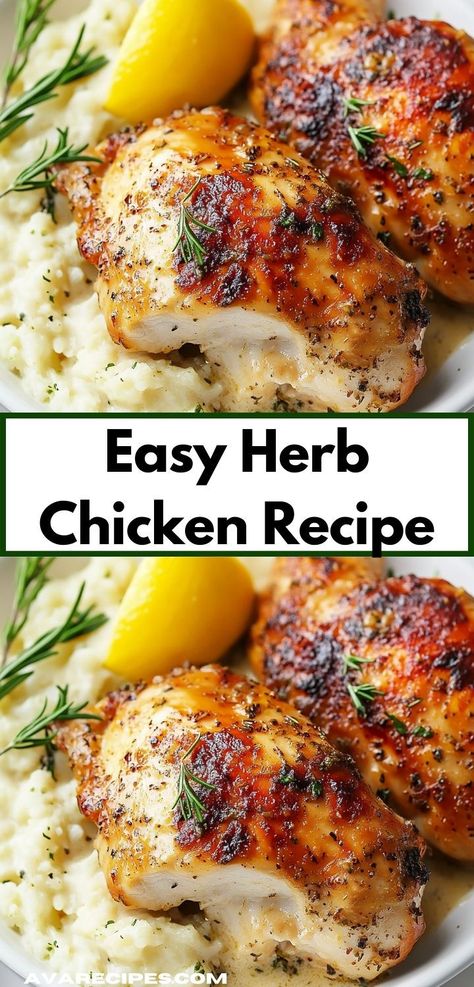 Searching for a comforting and satisfying meal? This herb chicken recipe delivers on taste and ease. Perfect for a cozy family dinner, it’s a delightful way to bring everyone together. Impressive Dinner Recipes, Chicken Tender Recipes Healthy, Herb Chicken Recipes, Rosemary Chicken Recipe, Lemon Rosemary Chicken, Lemon Herb Chicken, Thyme Chicken, Thyme Recipes, Healthy Chicken Dinner