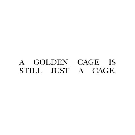 Golden Cage Quote, A Golden Cage Is Still A Cage, Golden Cage Aesthetic, Gilded Cage Aesthetic, Caged Quotes, Caged Bird Aesthetic, Caged Aesthetic, Arranged Marriage Quotes, Cage Quotes