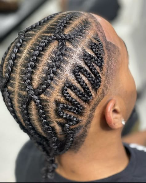 Braids With Line Up Men, Short Hair Men Braid Styles, Plait Hairstyles For Men, Guys Braided Hairstyles For Men, Men Cornrows Design Short Hair, Cornrows For Men Short Hair Fade, Male Braids Hairstyles Black For Men Full Head, Male Cornrow Styles For Men Short Hair, Men Design Braids