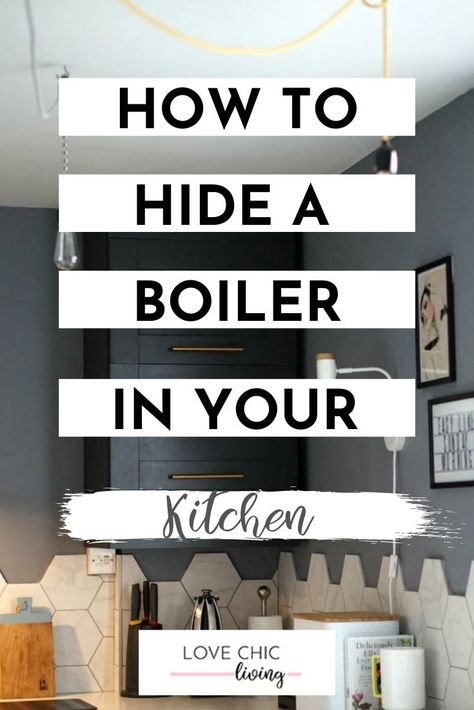 Boiler Cover Ideas Bedroom, Boiler Hiding Ideas, Boiler Housing Ideas, Cover Boiler Ideas, Boxed In Boiler Ideas, Boiler Storage Ideas, Boiler In Kitchen Cupboard, Gas Boiler Cover Ideas, How To Hide Tankless Water Heater