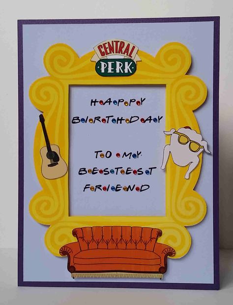 Friends Show Birthday Card, Friends Tv Show Birthday Cards, Friends Tv Show Birthday, Friends Birthday Cards, Gökkuşaği Pasta, Friends Birthday Card, Printable Friends, Teacher Appreciation Themes, Happy Birthday Cards Diy