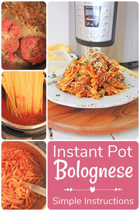 Instant Pot Fettuccini Bolognese is a delicious Italian dish you make in a fraction of the time. Slow simmered Bolognese sauce with tender fettuccine pasta as well. This is one of my favorite pasta Instant Pot recipes. via @savorandsavvy Instant Pot Fettuccine, Instant Pot Bolognese, Pasta Instant Pot, Fettuccine Recipes, Fettuccine Noodles, Frozen Pasta, Ground Sirloin, Italian Pasta Dishes, Fettuccine Pasta