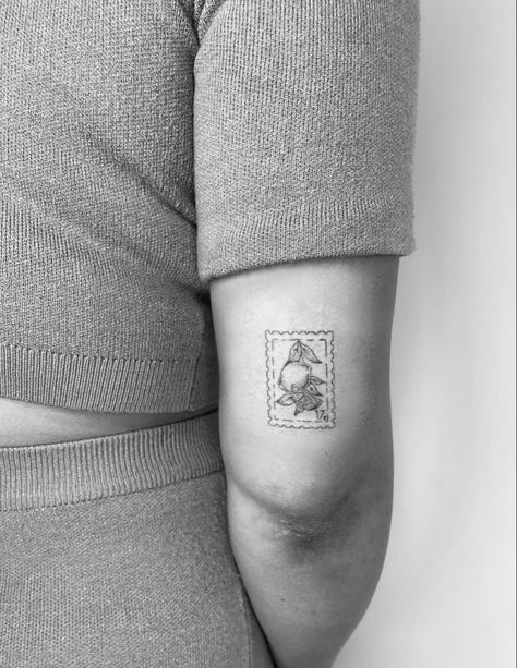 Florence Italy Tattoo Ideas, Italy Postage Stamp Tattoo, Italian Stamp Tattoo, Lemon Stamp Tattoo, Italy Tattoo Ideas, Italy Tattoo, Italian Tattoos, Stamp Tattoo, Rome Art