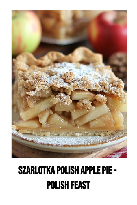 This classic Polish apple pie, also know as Szarlotka, is a delicious polish cake. The combination of cinnamon apples with a sweet crumble is the best Polish dessert! Polish Apple Pie, Polish Cake, Pie Craft, Apple Ice Cream, Polish Desserts, Polish Christmas, Baked Apple Pie, Polish Food, Cakes Recipes