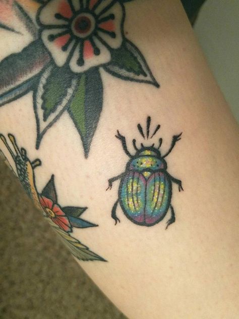 Scarab Tattoo, Beetle Tattoo, Bug Tattoo, Insect Tattoo, Tatuaje A Color, Poke Tattoo, Tattoo Flash Art, Dope Tattoos, Skin Art