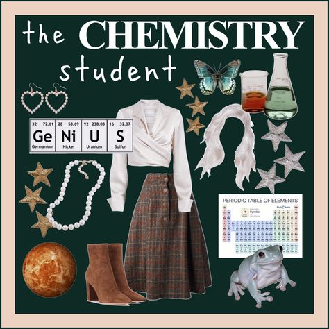 Physics Major Outfit, Stem Major Aesthetic Outfits, Biochemistry Major Aesthetic, Chemist Outfits, Chemistry Major Aesthetic Outfits, Science Academia Outfits, Chem Major Aesthetic, Science Major Aesthetic Outfits, Biology Student Aesthetic Outfit