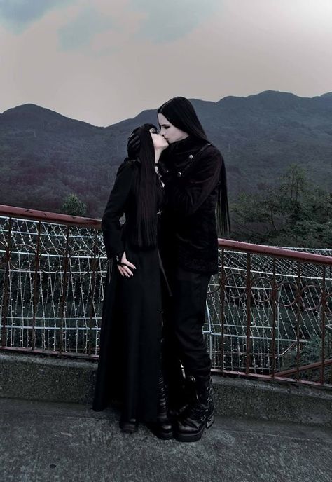 Gothic Love 🖤 |   80s couple tattoos Gothic Couple Aesthetic, 80s Couple, Gothic Couple, Gothic Love, Vampire Goth, Goth Wedding, Dark Love, Gothic Romance, Romantic Goth