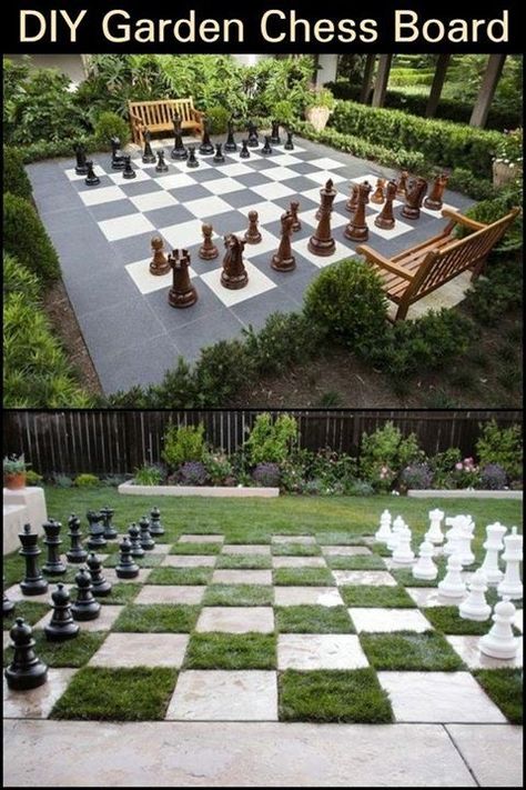 Outdoor Chess Board Lawn Games, Backyard Chess Board, Garden Chess Board, Diy Outdoor Chess Set, Outdoor Chess Set, Yard Chess, Outdoor Chess Board, Chess Board Design, Garden Chess