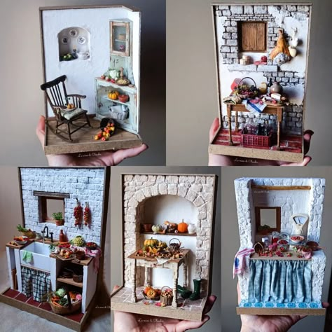 Le Mini Di Claudia on Instagram: “Another scrapbooking suitcase 📋📌✂️🖌️✏️💼😊 #dollshouseminiatures #leminidiclaudia#dollhouseminiature #lovelylittleminiatures #craft…” Mini Diorama, Cuadros Diy, Room Box Miniatures, Christmas Diorama, Indoor Crafts, Bookshelf Art, Christmas Gifts To Make, Diy Doll Miniatures, Mini Doll House