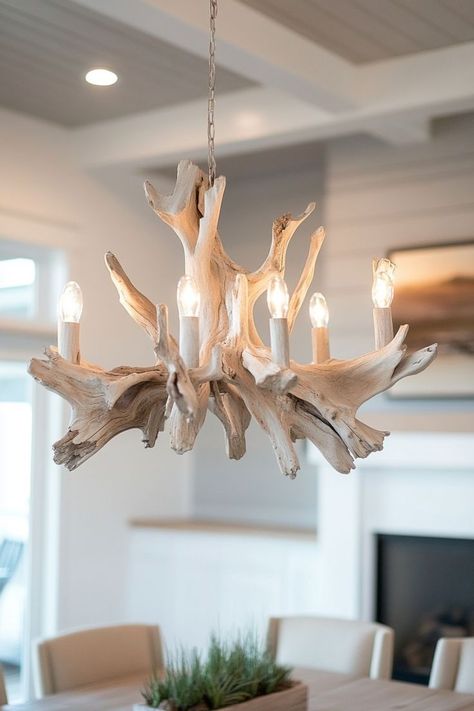 Driftwood Light Fixture, Driftwood Light, Driftwood Centerpiece, Driftwood Chandelier, Pastel Decor, Natural Lighting, Light Fixture, Chandeliers, Natural Light