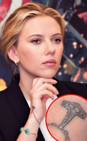 Avengers' Scarlett Johansson Rocks a New Wrist Tattoo—What Does It Mean? Scarlett Johansson Tattoos, Celebrity Tattoos Women, Star Tattoo On Wrist, Brand New Tattoos, Avengers Tattoo, Rosary Tattoo, Jemma Wynne, Cool Wrist Tattoos, Wrist Tattoos For Guys