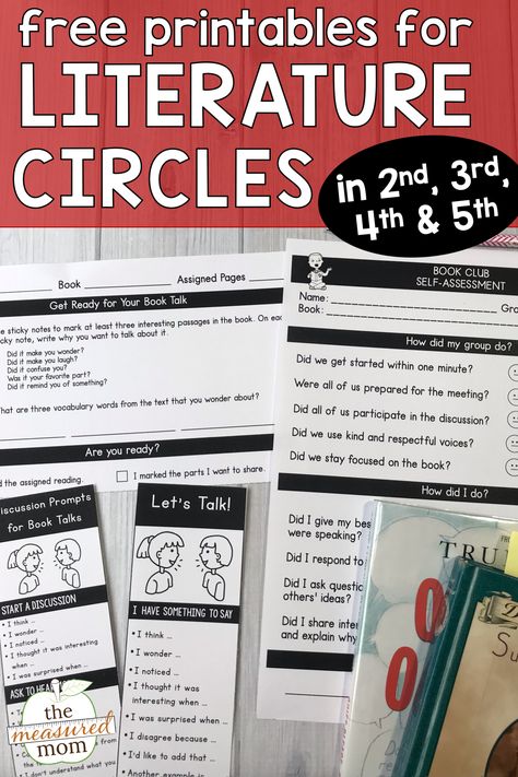 Looking for ideas as you implement literature circles in your classroom? This post explains what to do about literature circle roles and includes free printable bookmarks, assignment sheets, and assessment forms - all for free! Great resources for 2nd, 3rd, 4th, and 5th grade. Literature Circle Roles, Lit Circles, Literacy Circles, Literature Circle, The Measured Mom, Measured Mom, Badge Ideas, Free Printable Bookmarks, Classroom Idea