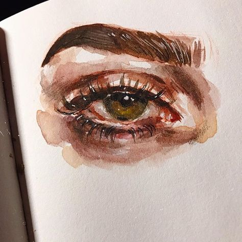 Eye Painting, �수채화 그림, Arte Inspo, Arte Sketchbook, Sketchbook Art, Eye Art, A Drawing, An Eye, Art Drawings Simple