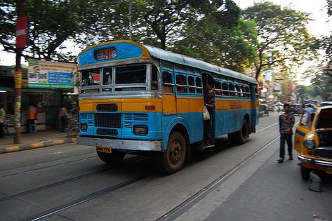 Kolkata - Bus | par blackpuddinonnabike Kolkata Bus, Memory Drawing, Bus Stand, India Photography, The Horn, Bus Stop, Manish, Kolkata, Designs To Draw