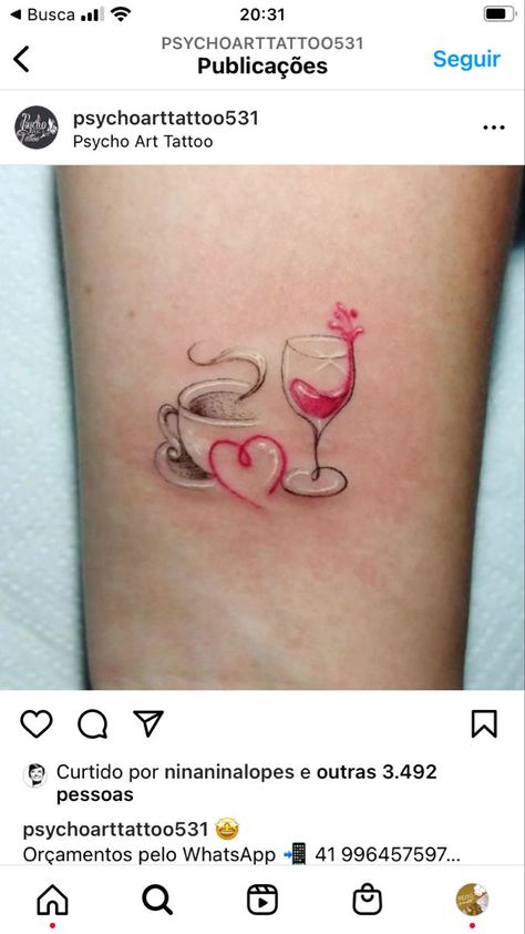 Cute Shoulder Tattoos, First Tattoo Ideas, Small Colorful Tattoos, Wine Tattoo, Tea Tattoo, Shoulder Sleeve Tattoos, Cute Tattoos On Wrist, Mom Tattoo Designs, Mommy Tattoos