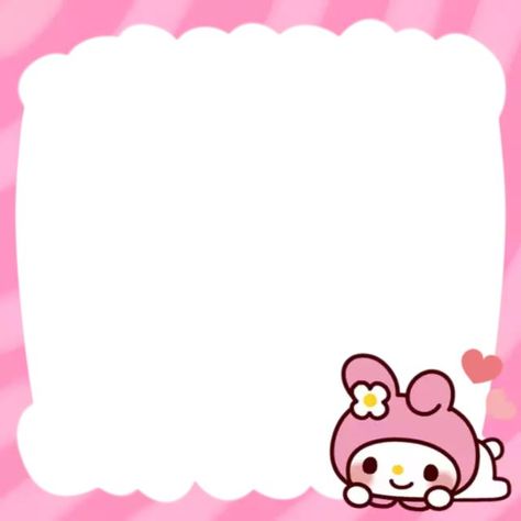 Frames Design Graphic, Memo Pad Design, Hello Kitty Printables, Hello Kitty Birthday Party, Note Pad Design, My Melody Wallpaper, Note Writing Paper, Photo Frame Wallpaper, Memo Paper