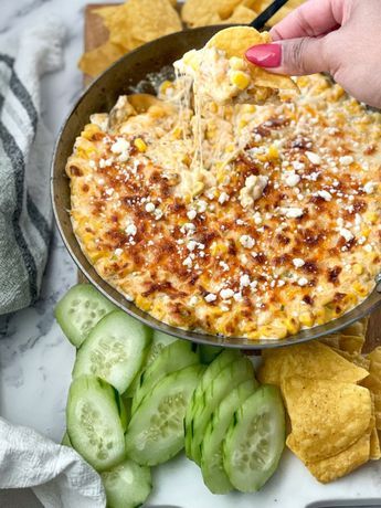 The Best and Easy Elote Dip - MelsHealthyBowl Elote Dip Recipe Crockpot, Baked Elote Dip, Elotes Dip, Elite Dip, How To Make Elote, Easy Elote, Elote Dip Recipe, Easy Chip Dip, Elote Dip