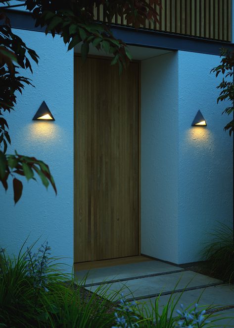 Konit has a sharp and geometric design with a triangle shade that elegantly diffuses the light downwards. The design language is modern and unique, making this outdoor lamp interesting to look at from all angles. Black Wall Lights, Black Outdoor Wall Lights, Wall Lighting Design, Light Pollution, Pendant Lights & Chandeliers, Outdoor Lights, Modern Wall Lights, Exterior Decor, Design Language