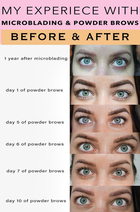 My Experience with Powder Brows (Eyebrow Tattoo) | Ela Bobak - blogger focusing on fashion, travel, lifestyle in Chicago Powder Brows Healing Stages, Healed Powder Brows, Microblading Vs Ombre Eyebrows, Eyebrow Tattoo Healing Process, Microblading And Powder Eyebrows, Ombre Eyebrows Healing Process, Healed Microbladed Eyebrows, Brow Shading Tattoo, Pmu Brows Healing Process