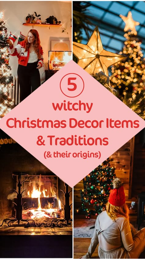 Explore enchanting witchy Christmas and winter solstice decorations that add a magical touch to your festive celebrations. From mystical ornaments to seasonal decor ideas, discover how to transform your space into a whimsical winter wonderland. Don’t miss out on these creative tips—check out the full blog post for inspiration and practical decoration ideas! #WinterDecor #HolidayDecor Witch Christmas Aesthetic, Pagan Christmas Tree Yule Decorations, Solstice Party Winter, Winter Solstice Tree, Witchy Christmas Decor Diy, Pagan Winter Solstice Decorations, Whimsy Christmas Decor, Winter Solstice Party Decorations, Witchy Yule Decor