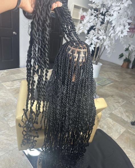 Embrace the Sun with Chic Summer Hairstyles | Effortlessly Stylish Sengalese Twists Curls At The End, Inner Wave, Waves Hairstyle, Faux Loc, Black Ponytail, Elegant Ponytail, Braided Hairstyles For Black Women Cornrows, Peekaboo Hair, Black Ponytail Hairstyles