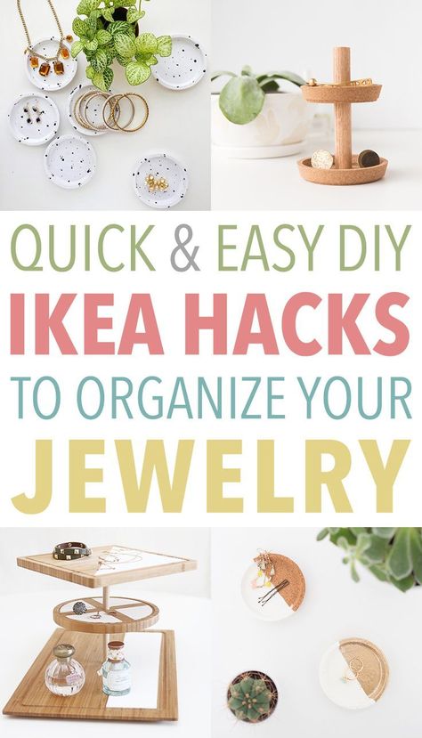 Quick and Easy DIY IKEA Hacks to Organize Your Jewelry  #IKEAHacks #IKEAHack #IKEA #OrganizingJewelry #IKEAHackJewelryOrganizer #JewerlyOrganizer #DIYJewelryOrganizer Ikea Jewelry Storage Hacks, Ikea Jewelry Storage, Ikea Cork, Ikea Spice Rack, Jewelry Storage Solutions, Jewelry Storage Diy, Jewelry Hacks, Organizer Diy, Cottage Market