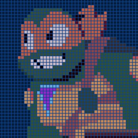 Rottmnt Crochet, Tmnt Cross Stitch, Rottmnt Perler Beads, Tmnt Pixel Art Grid, Tmnt Paper Craft, Rottmnt Pixel Art, Tmnt Perler Beads, Tmnt Pixel Art, Donatello Rottmnt