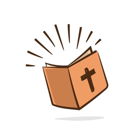 Simple Bible icon. Open book with rays of light shining from pages. Hand drawing style vector. Bible Icon, Open Bible, Bible Drawing, Rays Of Light, Drawing Style, Open Book, Hand Drawing, Christian Books, Read Bible