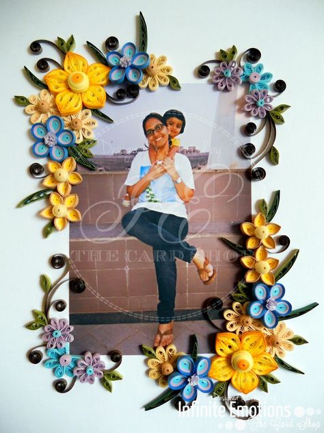 Quiling Paper Art Photo Frame, Quilling Art Photo Frame, Quilled Frames, Quilling Frames, Quilling Photo Frames, Quiling Paper Art, Toilet Roll Art, Diy Quilling Crafts, Paper Quilling Earrings