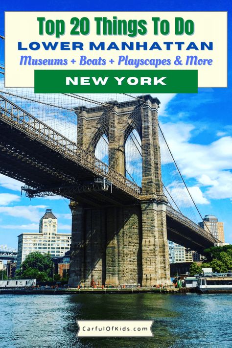 Head to Lower Manhattan for the Statue of Liberty and the National 9/11 Memorial and Museum then head to these top things to do in Lower Manhattan with Kids, like the SeaGlass Carousel, ride a ferry and see the National Museum of the American Indian. Here's the top 20 things to do in Lower Manhattan in New York City for your getaway. What to do in Lower Manhattan with kids | Playgrounds in Lower Manhattan #NYC Best Food In Nyc, Carousel Ride, Food In New York, Food In Nyc, Shopping In New York, New York City Attractions, York Things To Do, New York City Guide, Nyc Travel Guide