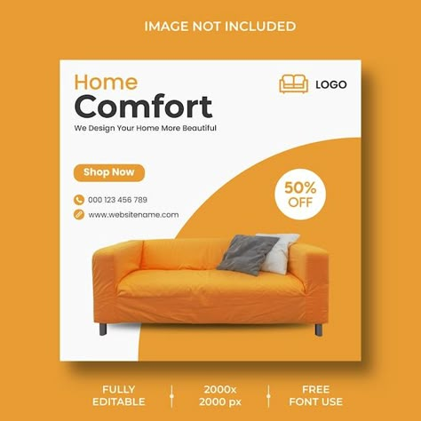 Furniture Instagram Post, Furniture Graphic, Minimal Furniture, Social Design, Instagram Banner, Social Media Advertising Design, Facebook Post Template, Social Media Poster, Digital Marketing Social Media