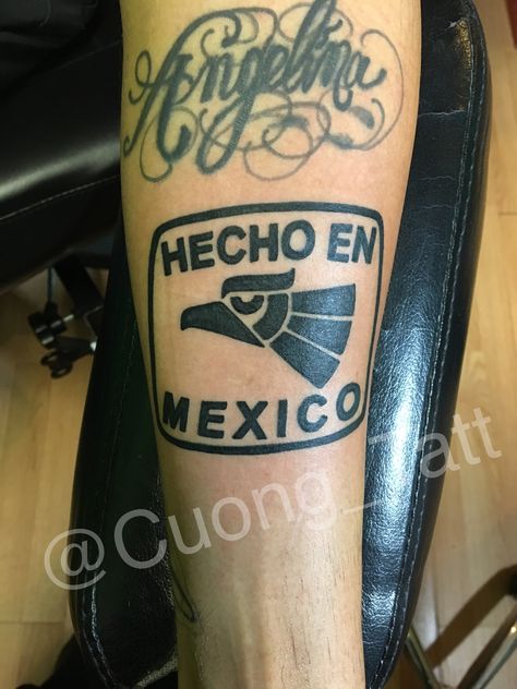 Made In Mexico Tattoo, Hecho En Mexico Tattoo Ideas, Mexico Tattoo, Neck Tattoos Women, Upper Arm Tattoos, Neck Tattoos, Cat Tattoo Designs, Hand Tattoos For Women, Tattoos Women