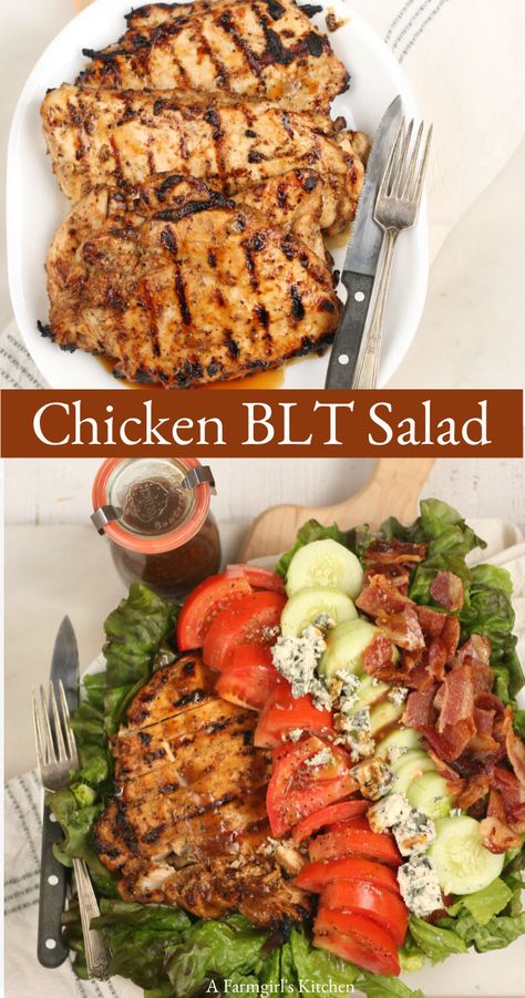 Chicken Blt Salad, Bacon Blt, Chicken Blt, Grilled Chicken Marinade, Blt Salad, Maple Balsamic, Fresh Salad Recipes, Chicken Slices, Best Salad Recipes